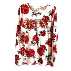 Place Brand Cotton Knit Floral Pajama Top Only S /L Sleeping Beauty Long Slvs